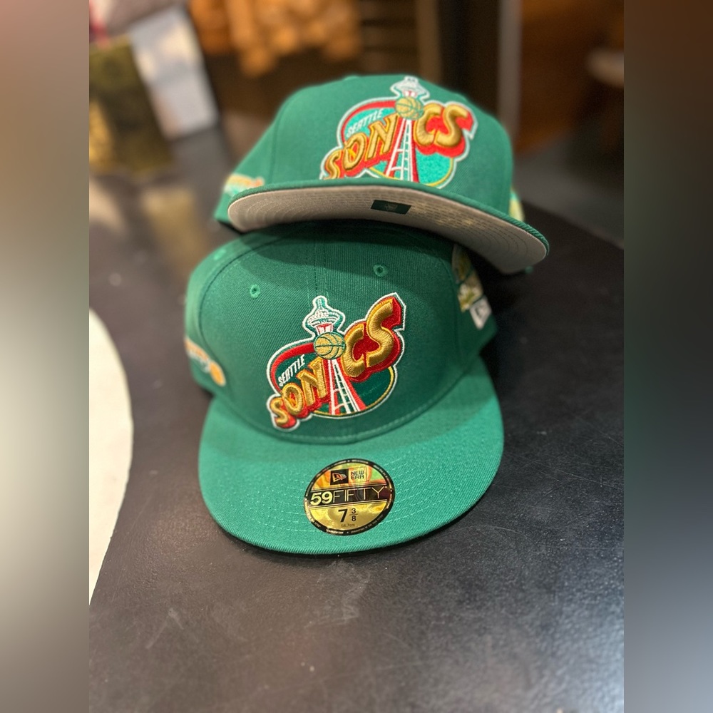 Custom New Era SuperSonics fitted hat